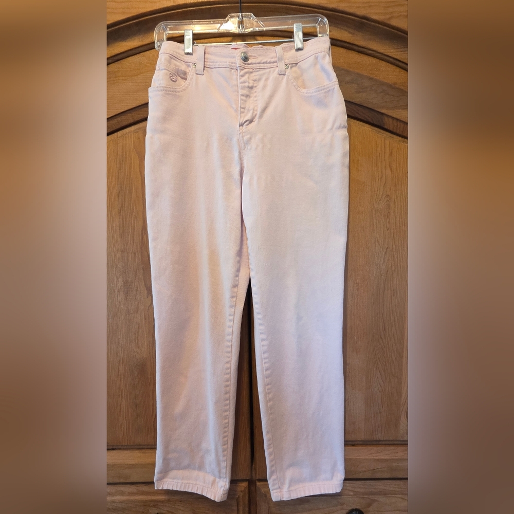 Gloria Vanderbilt Jeans Womens 4P Short Light Pink Straight Denim Cotton Spandex